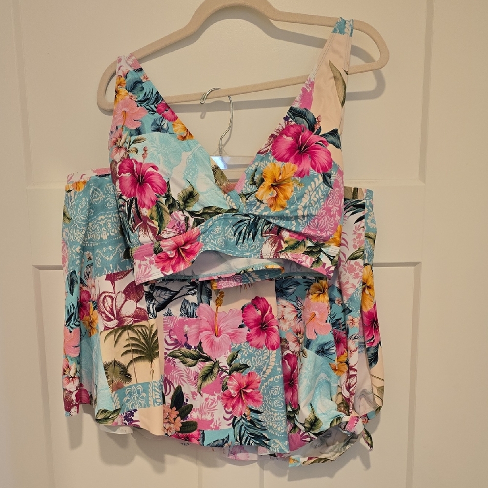 Torrid Floral V-Neck Bikini Set